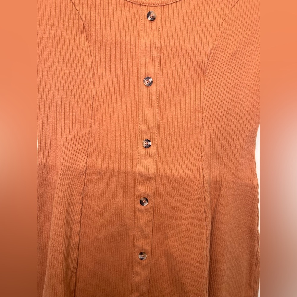ASOS Button-Front Mini Dress in Peach - Picture 3 of 7